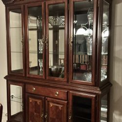Mahogany China Cabinet  Drexel Lighted Wood China Cabinet  Hutch Drexel Heritage