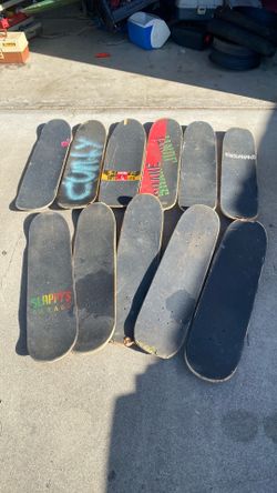 Used broken skateboards