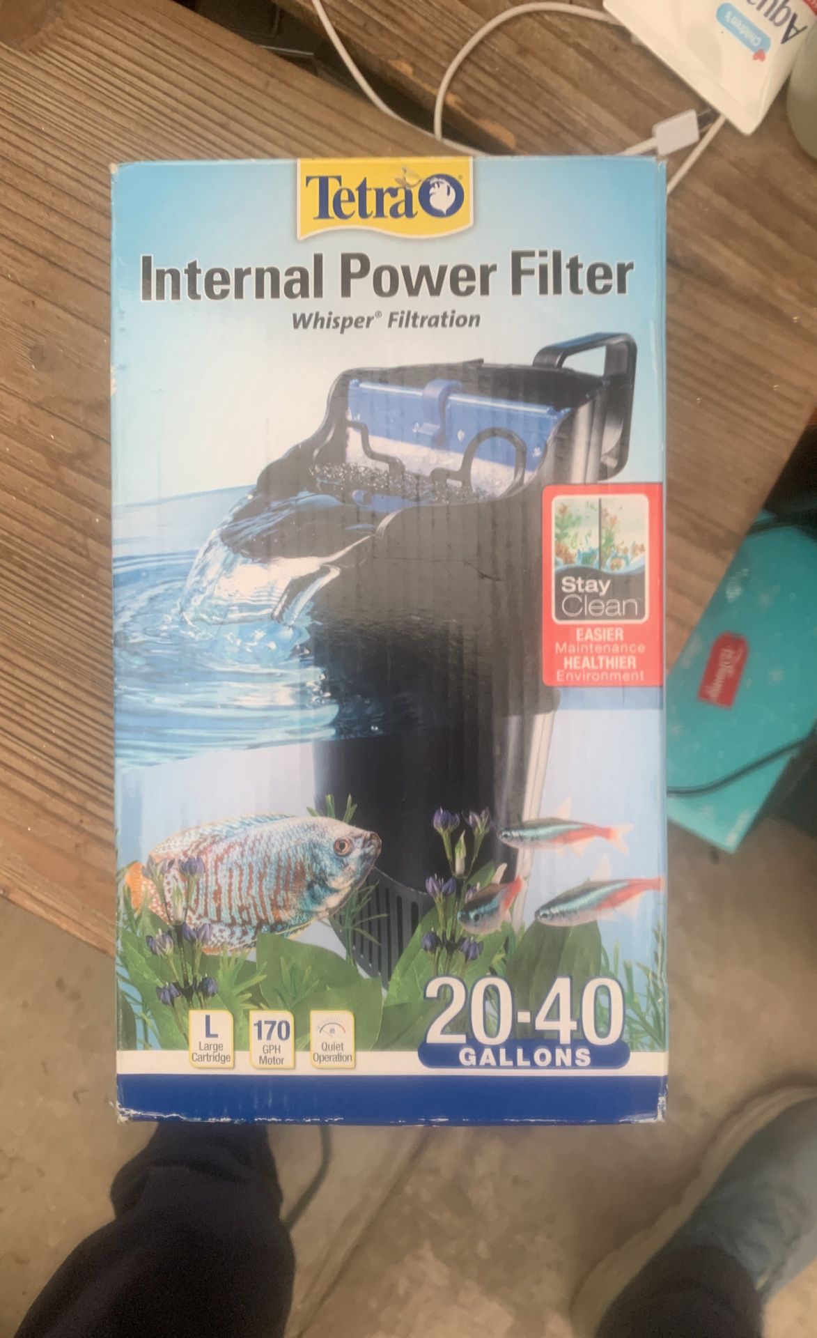 Tetra Whisper Internal Filter for Aquariums 20 to 40 Gallons, with Air Pump