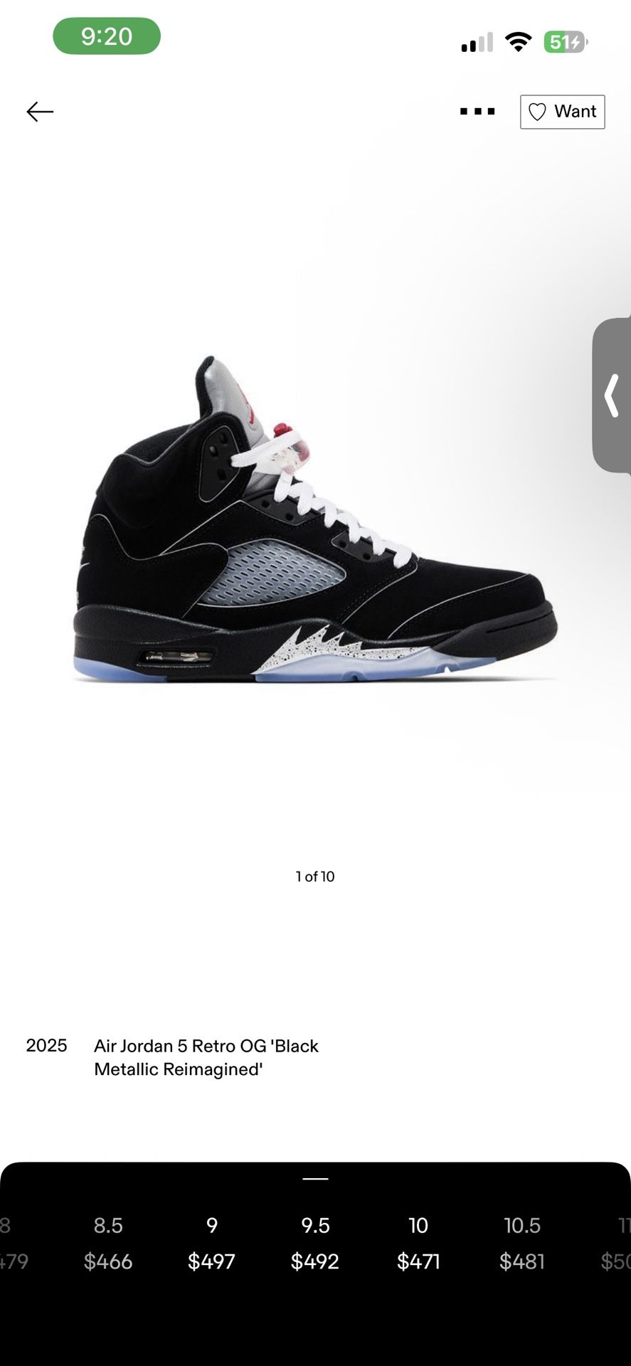 Jordan 5 Metallic 
