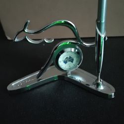 Vintage Detailed Chrome Kangaroo And Clock Works 