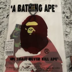 Bape ( White Shirt Red Ape )