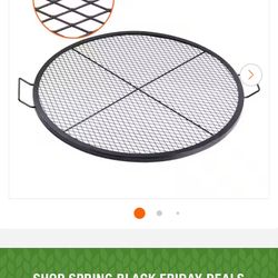 VEVOR X-Marks Fire Pit Grill Grate, Round Cooking Grate, Heavy Duty Steel Campfire BBQ Grill Grid wi