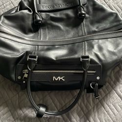 Varick Black  Leather Duffel Bag