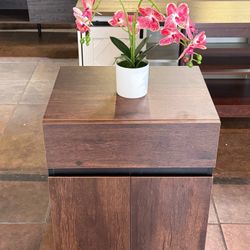 🔥Special Discount 🔥Modern Side Table with 1 Drawer and 1 Storage, Farmhouse Sofa Table, Wooden Rustic Side Sofa Table, Nightstand with Metal Legs fo