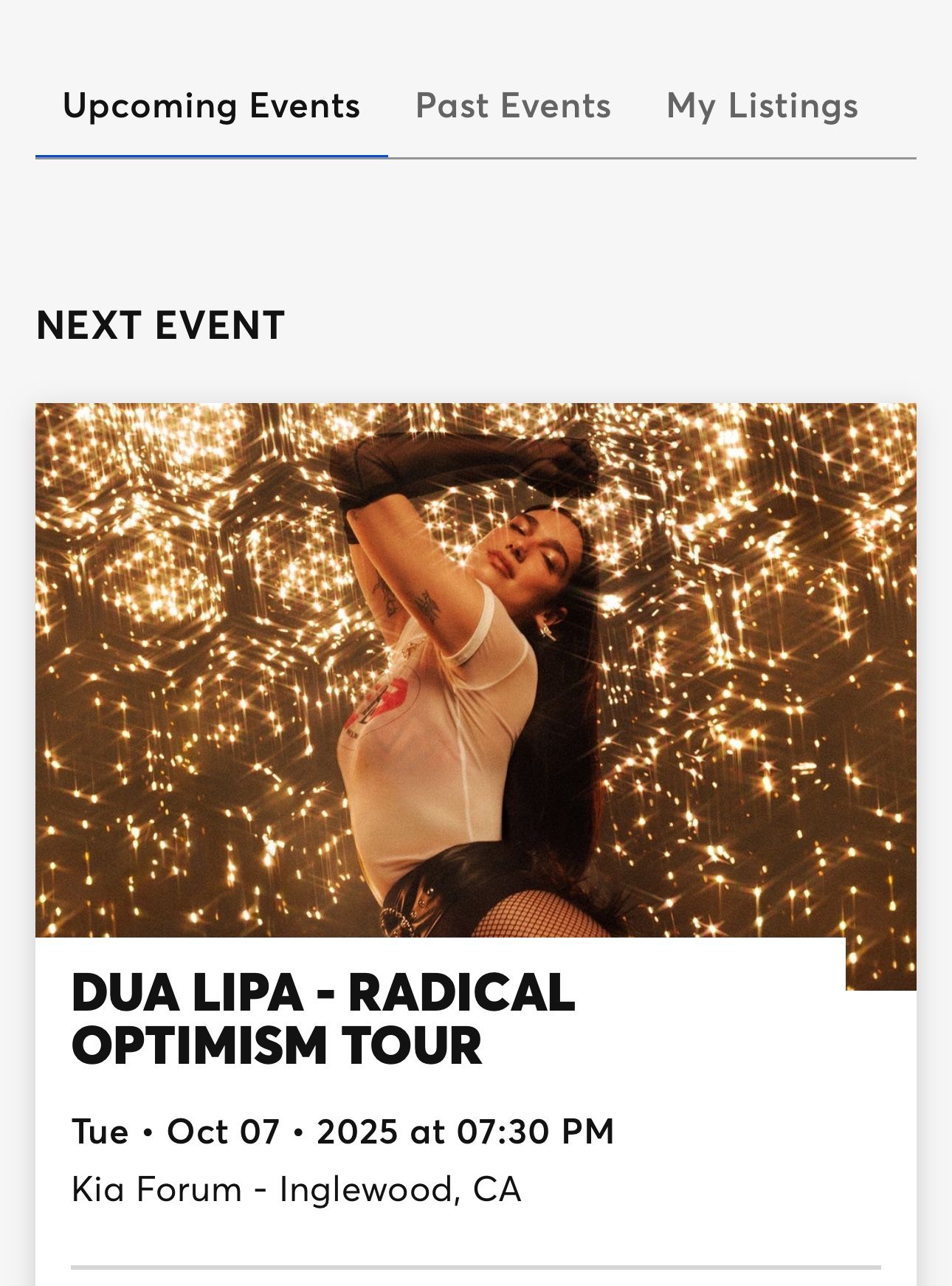 Dua Lipa GA ticket