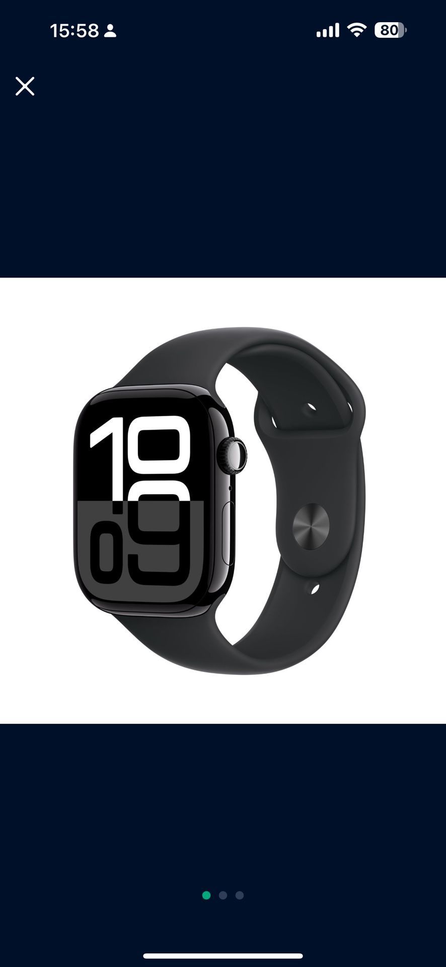 Apple Watch Series 10, Jet Black, Aluminum, 46mm , Cellular unlocked