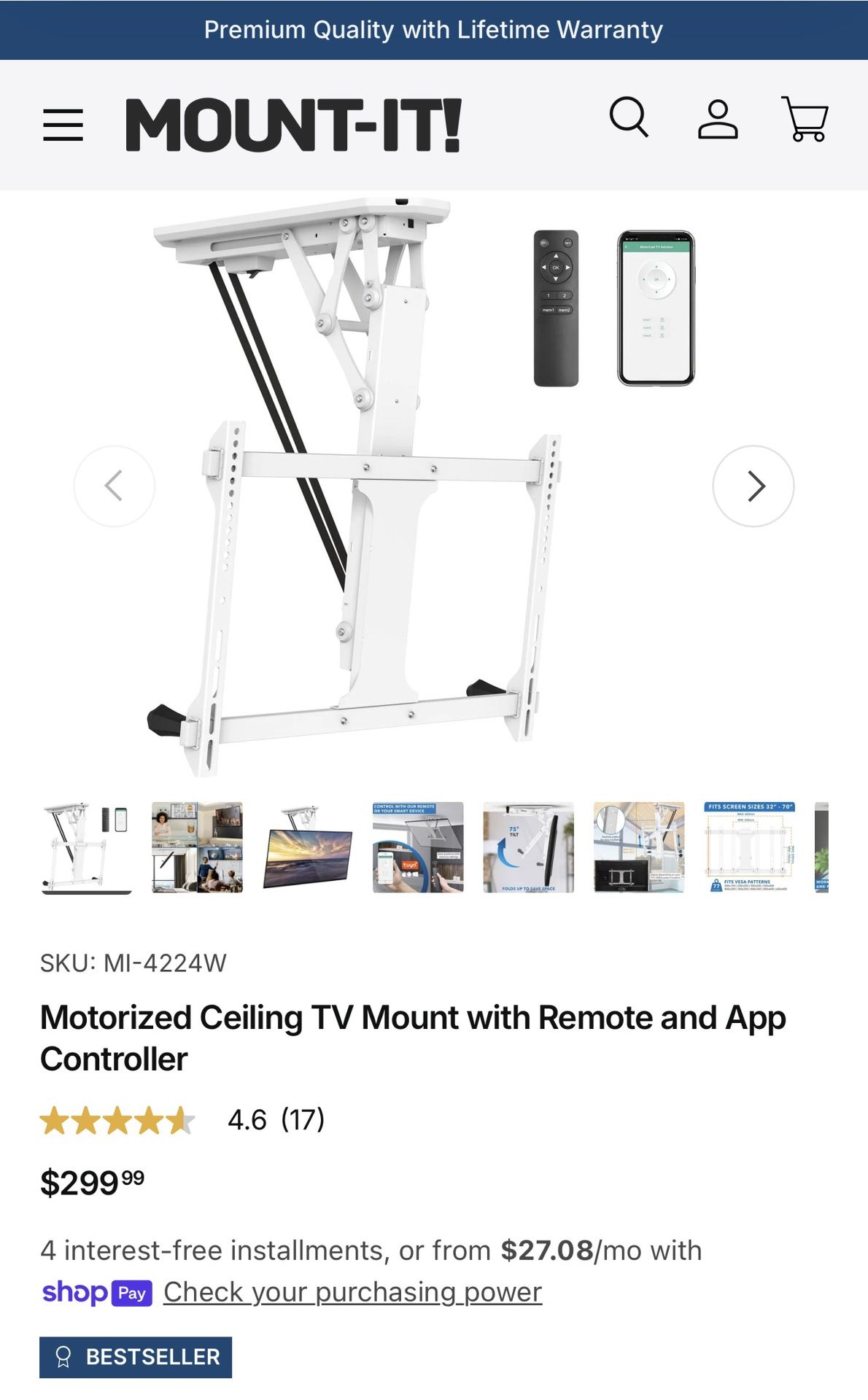 Mount It Motorized Tv Mount