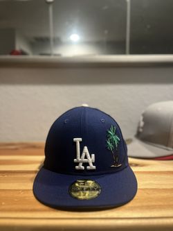 Blue LA Dodgers hat with custom patches