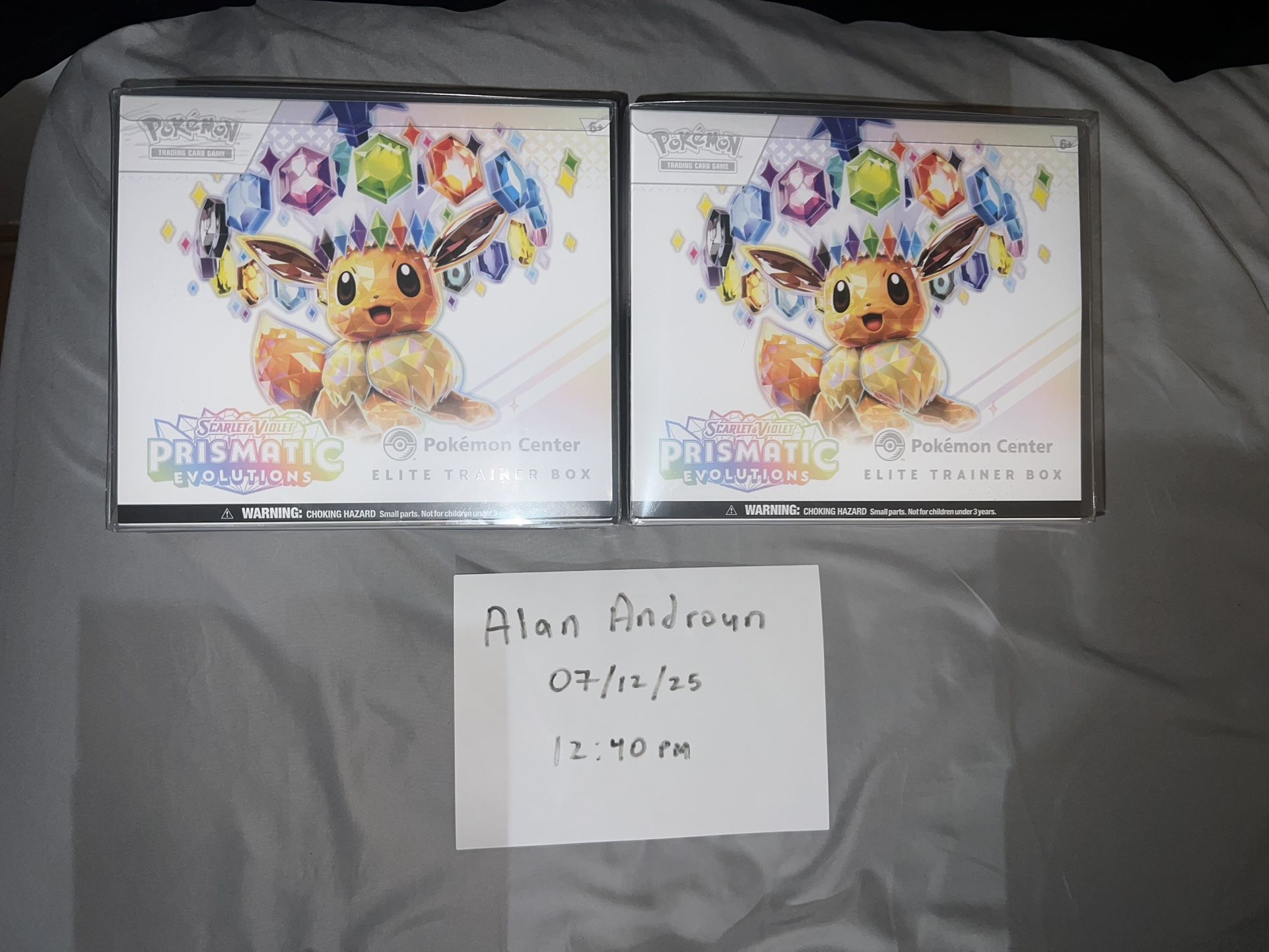 2 Pokemon Center Prismatic Evolution ETBs (BOX ONLY)