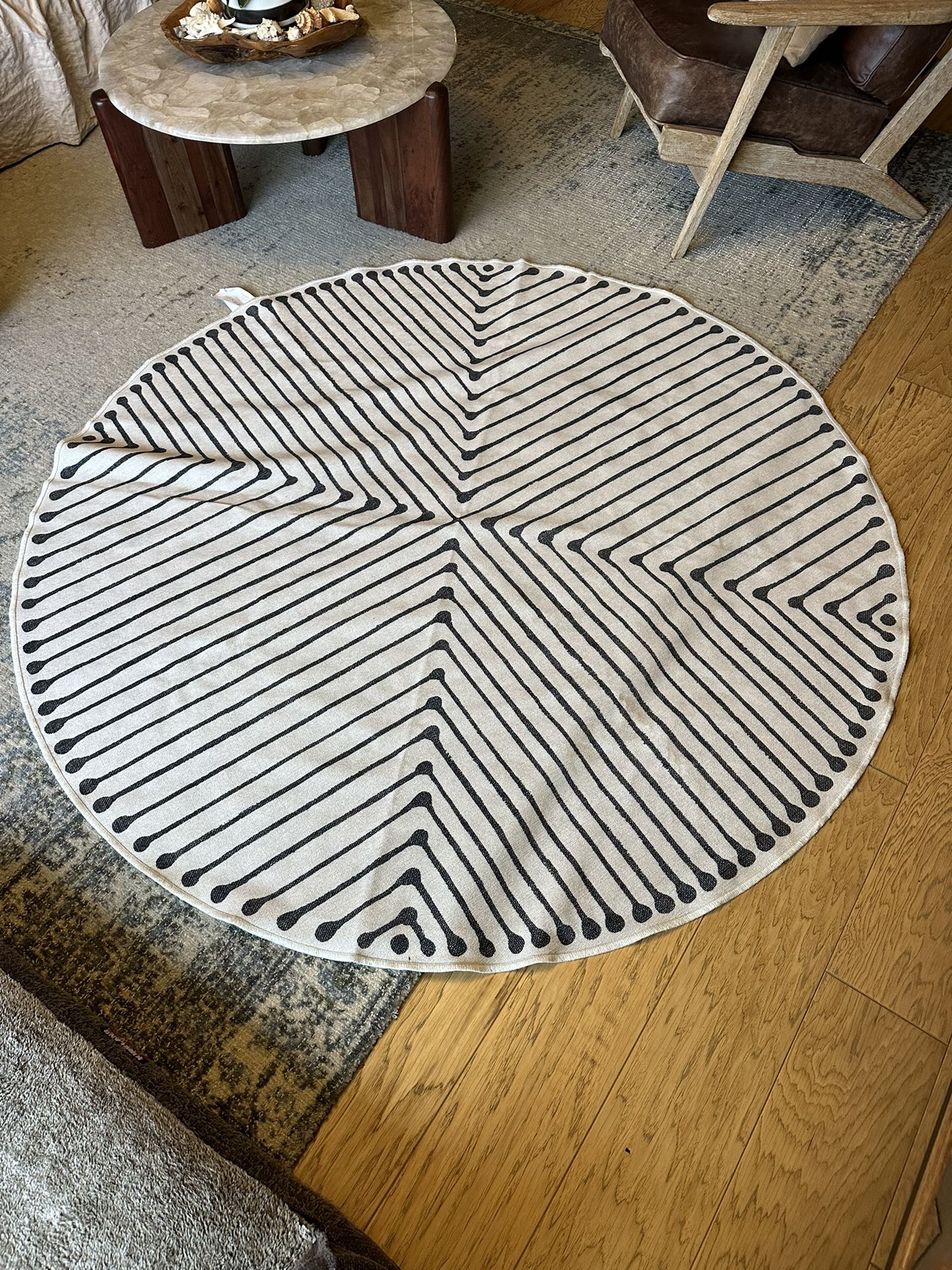 6' Round Ruggable Cover only - Jonathan Adler Inkdrop Camel & Ivory Rug