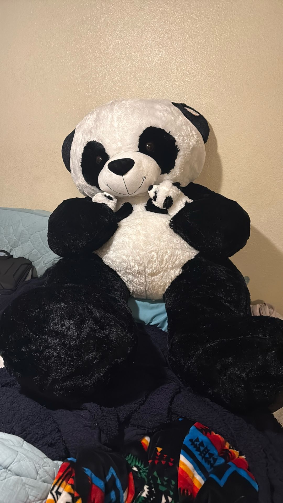 Panda Bear With Baby Twins Stuffed Animal