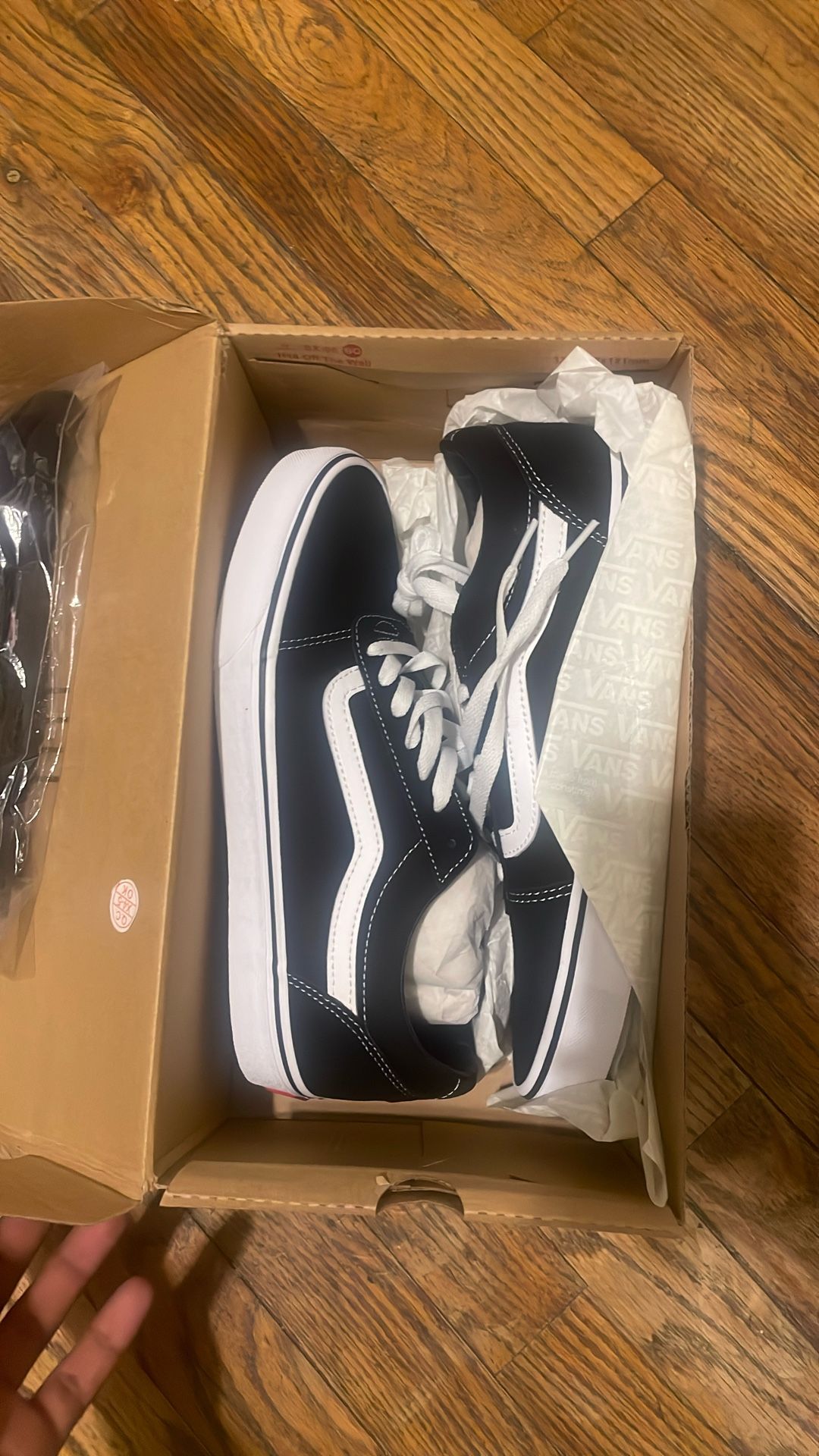 Size 9 vans , Unworn,Black and White