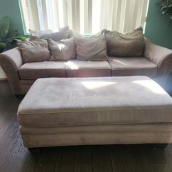Sofa Gray With Ottoman  Free