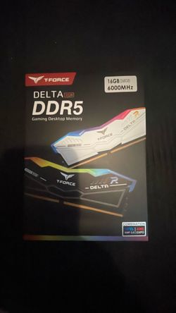 Teamgroup T-Force Delta RGB DDR5 Ram 16GB 6000MHz Kit in white