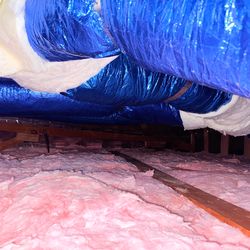 Insulation for attic, pink insulation,  air ducts