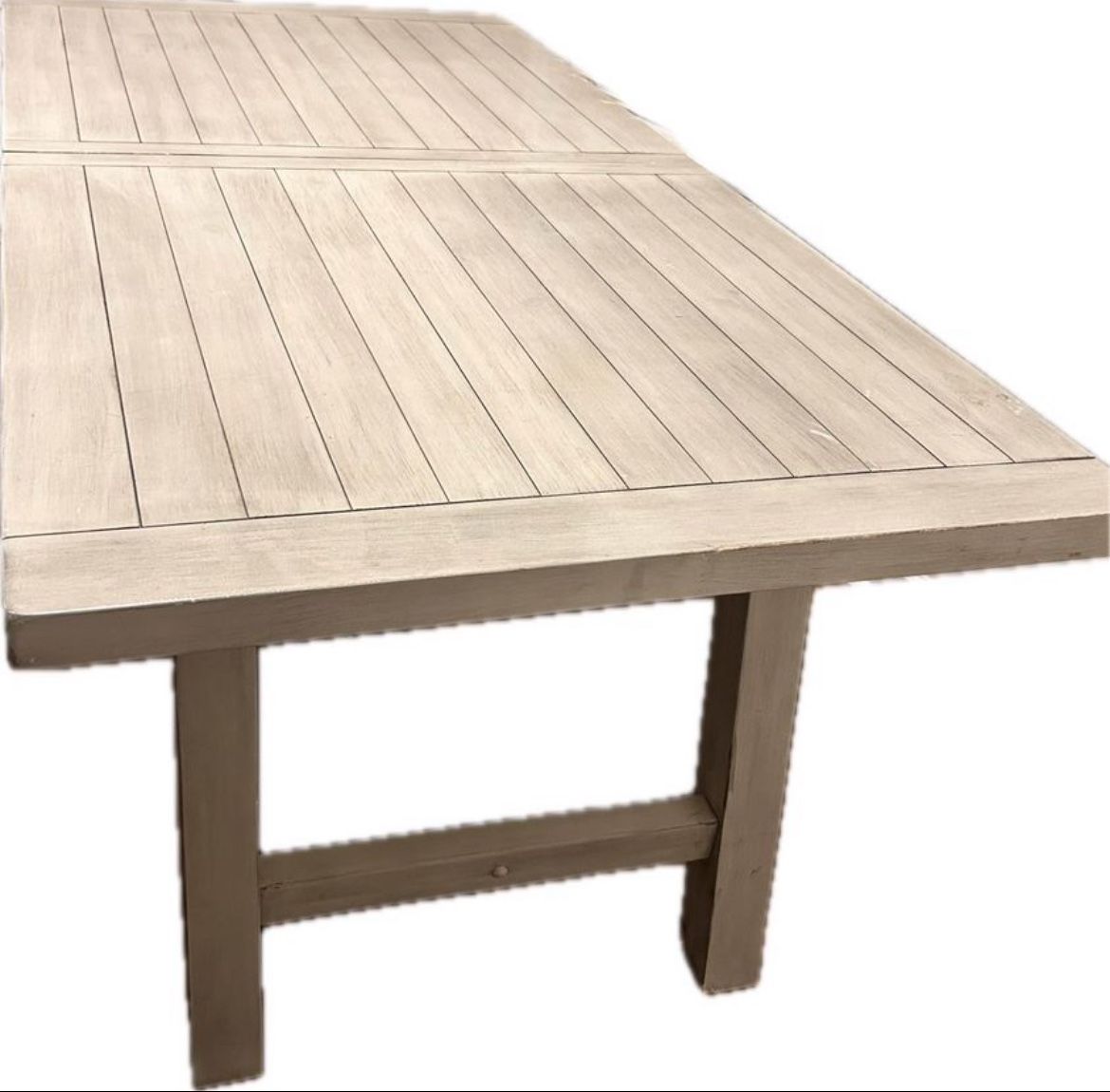 White Washed Pine Modern Folding  Dining Table 