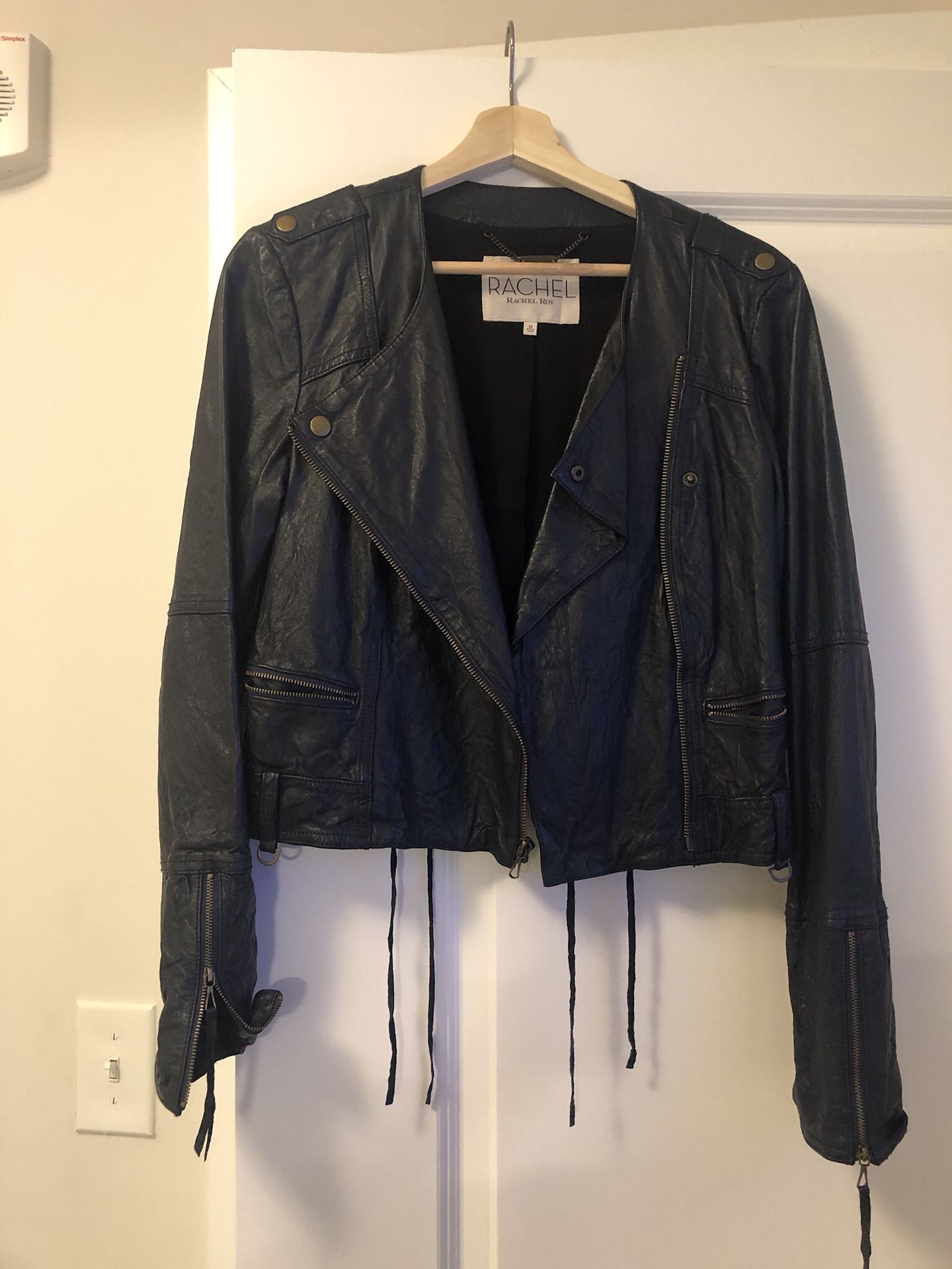 Leather Moto styled leather jacket - size M