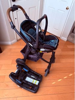Stroller with car seat.