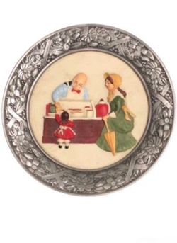 Beautiful 3D Vintage SEBASTION MINIATURES 3 DIMENSIONAL COLLECTOR PLATE "THE CANDY STORE" BY PRESCOTT W. BASTON 1979 