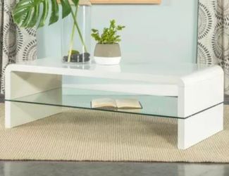 Aidell glossy white coffee table
