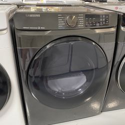 Samsung Black Stainless Steel 7.5 Cu. Ft. Smart Electric Dryer With Steam Sanitize