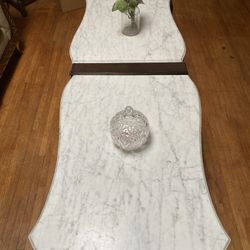Antique White Marble Top Coffee Table 