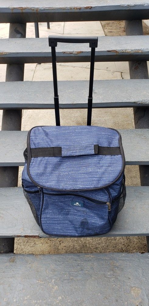 Blue Arctic rolling cooler