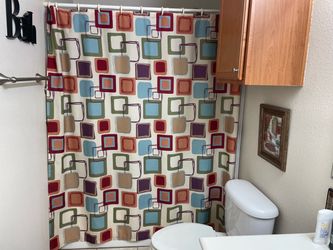 Multicolor Geometric Print Shower Curtain