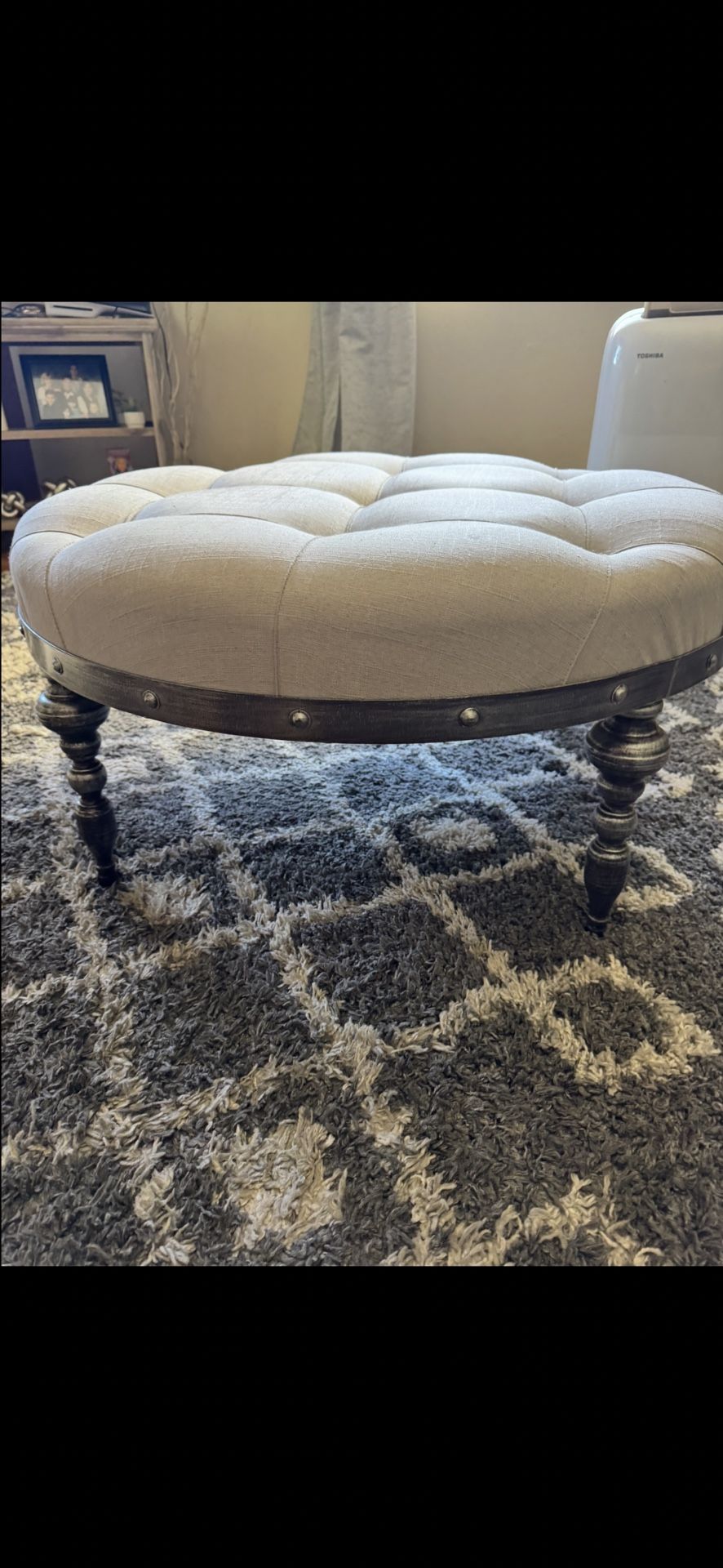 Ottoman With Wooden Tray