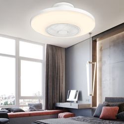 23" White Ceiling Fan with Light Remote Control Bedroom Chandelier Ceiling Fan