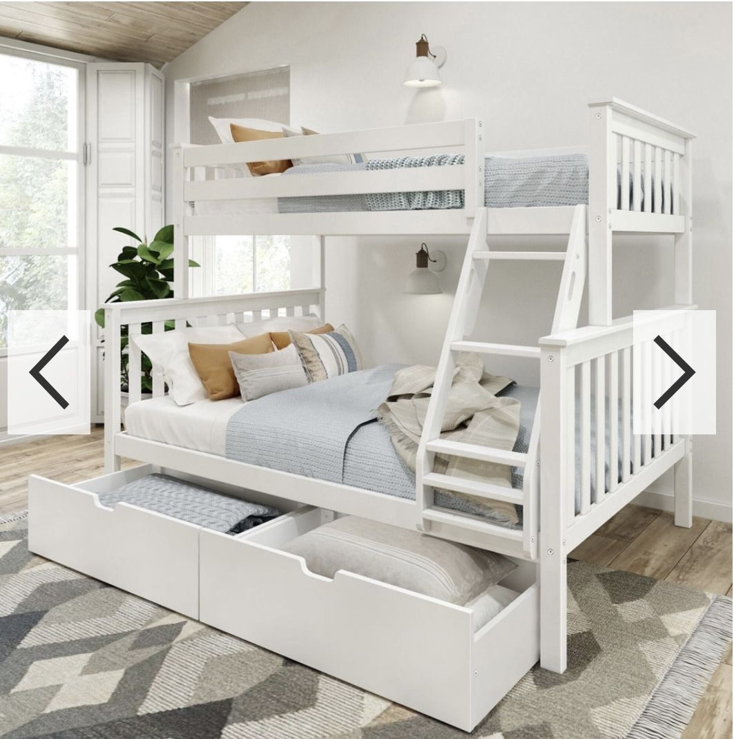 Plank & Beam Classic Twin over Full Bunk Bed and Storage