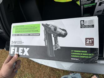 Flex 3-1/2-in 21 -Degree Cordless Flat head Framing Nailer (Battery Not Included and Charger Not Incl... new in box $300 