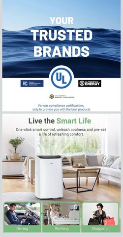 12000 BTU Portable Air Conditioner for Rooms Up to 550 Sq.Ft, Self-Evaporating Portable AC Unit, 3-in-1 Cooling, Fan & Dehumidifier, Remote Control Am