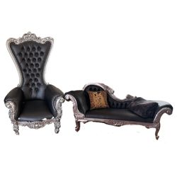 GOTHIC THRONE AND FAINTING COUCH