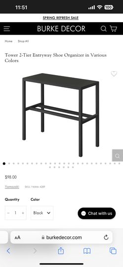 Yamazaki Home 2-Tier Entryway Organizer | Steel | Shoe Rack, One Size, Black