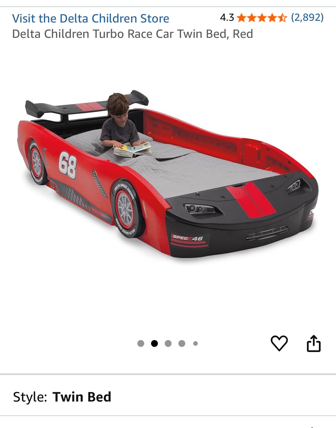 Car bed (Red) - Twin 
