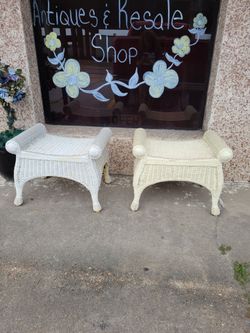 2 Wicker Bench Seats