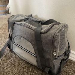 Portable Grey Pet Carrier Like New
