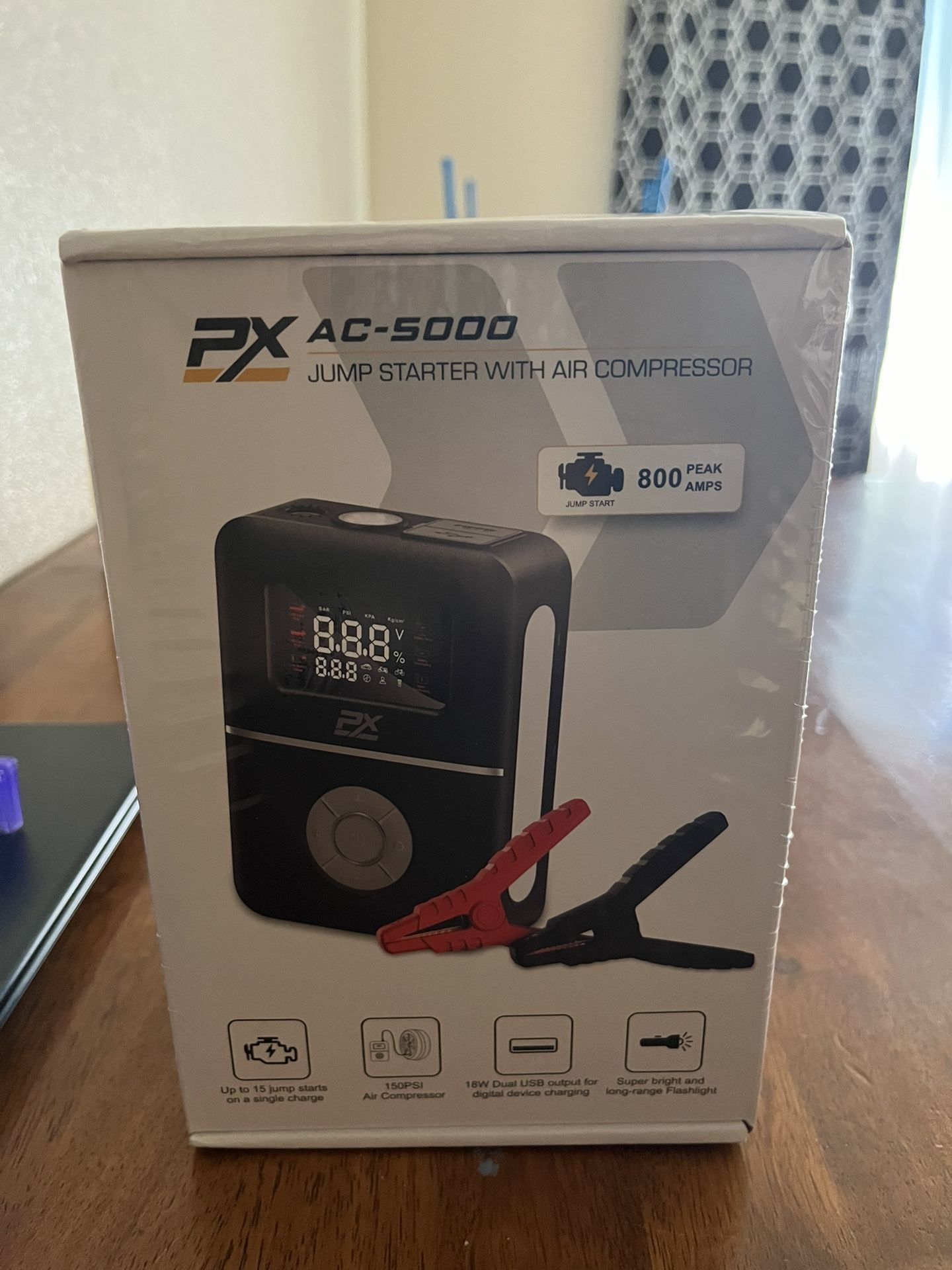 PX AC-5000 Jump Starter With Air Compressor (NEW)