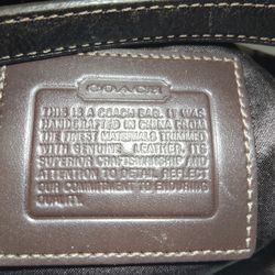 COACH Hampton Signature Stripe top handle purse