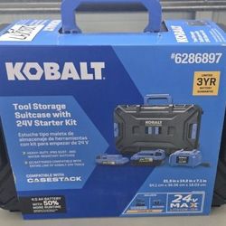Kobalt 24-V 2-Pack Lithium-ion Battery Starter Kit with Toolbox (2 Ah and 4 Ah)