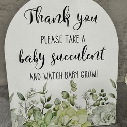 Succulent Baby Shower Favor 10”x8” (Queen Creek)