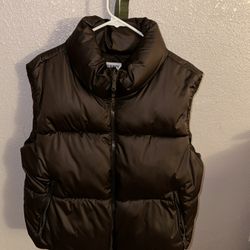 Brown Puffer Vest Women’s 