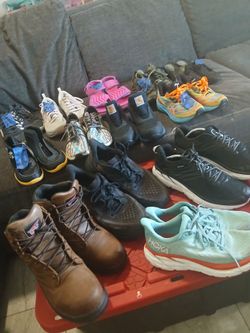 Used Shoe Lot- Red Wing, Hoka, Ariat, Carhartt, Asics 16 pairs all excellent cond $120 for all firm