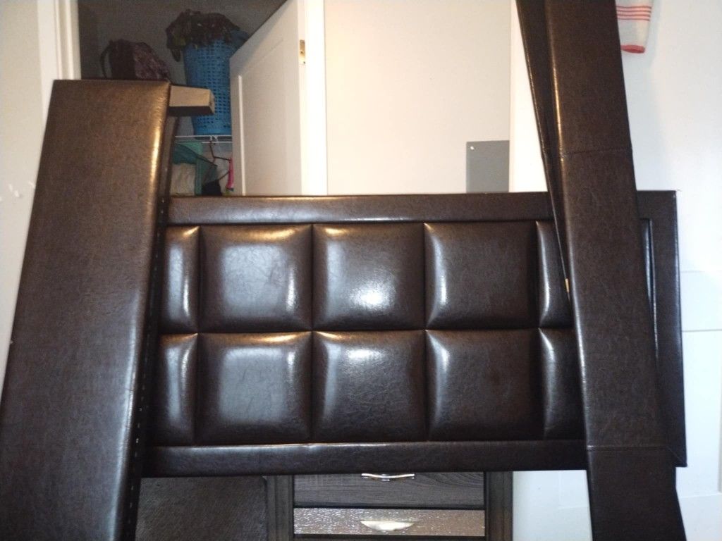 Queen Leather Bed Frame Good Condition $25.00