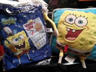Sponge Bob pillow and bag