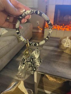Snakeskin Print Bangle Keychain Wristlet