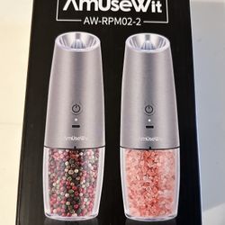 Amusewit Rechargeable Salt And Pepper Grinder 
