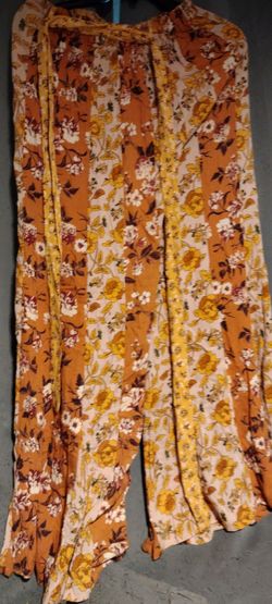 Orange Bohemian wide leg pants by Angie NWT